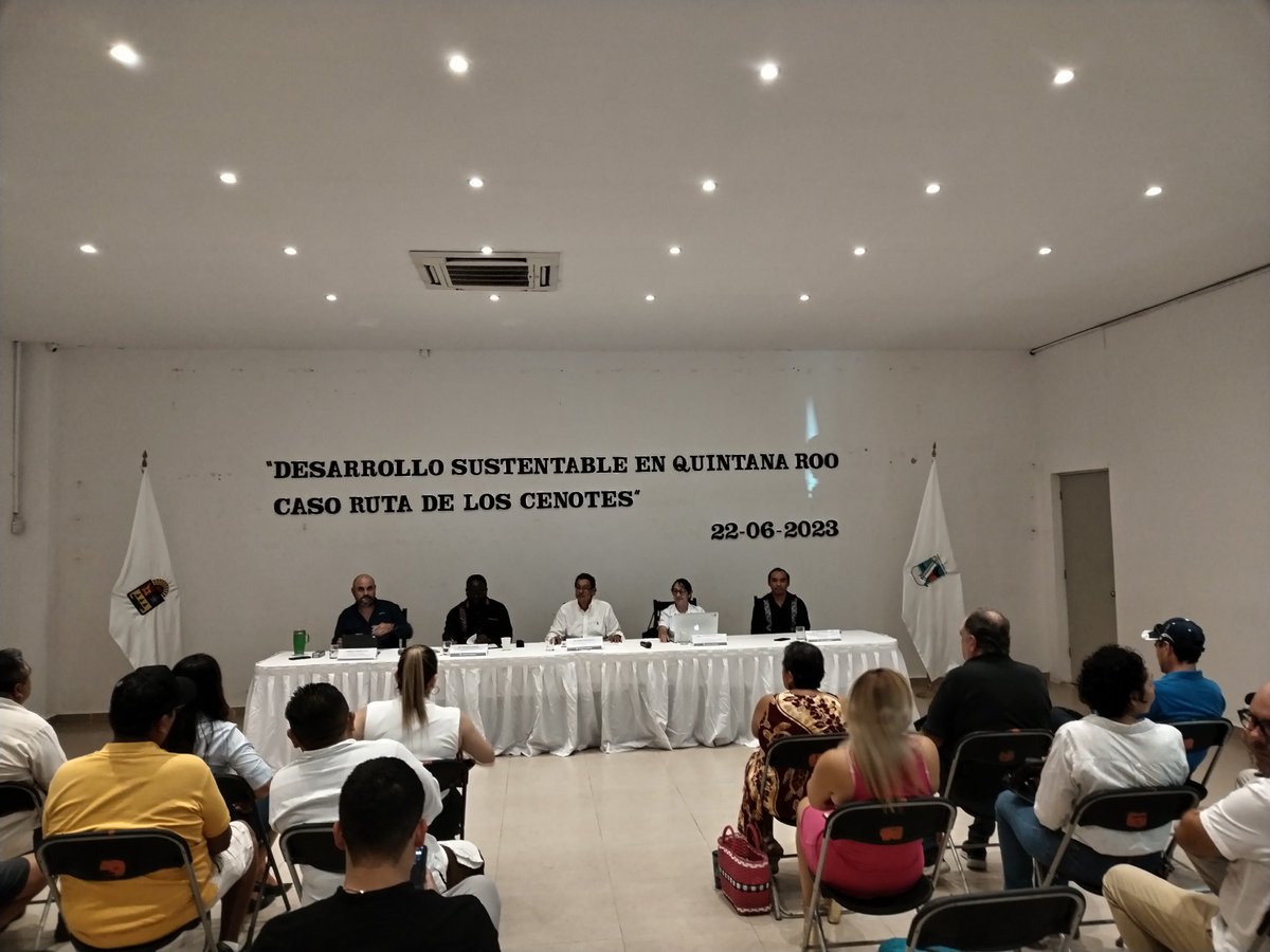 Inicia #Conversatorio organizado por la Secretaria Municipal  de Turismo Sustentable del <a href="/PtoMorelosAyto/">Ayto. Puerto Morelos</a> y el  <a href="/TecNM_MX/">TecNM</a> <a href="/TecNM_Cancun/">@TecNM_Cancun</a> <a href="/ComunidadTecNM/">ComunidadTecNM</a> "El Desarrollo Sustentable en #QuintanaRoo. Caso #RutaDeLosCenotes en el Municipio de #PuertoMorelos que preside <a href="/BlancaMerariPM/">Blanca Merari Puerto Morelos</a>