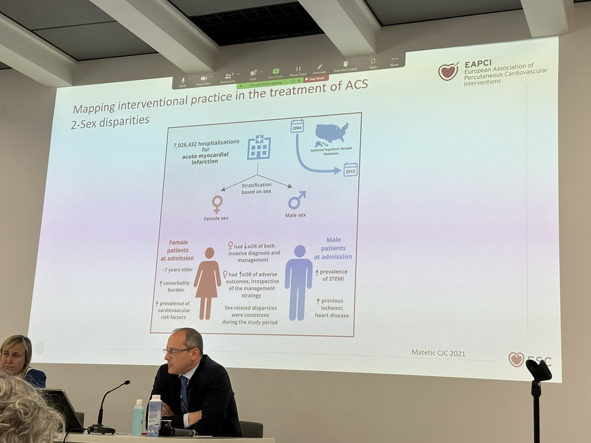 @valeriaparadies highlighting workstreams around sex, racial and socioeconomic disparities in the provision of ACS treatments and important work of WG with @JSillerMatula