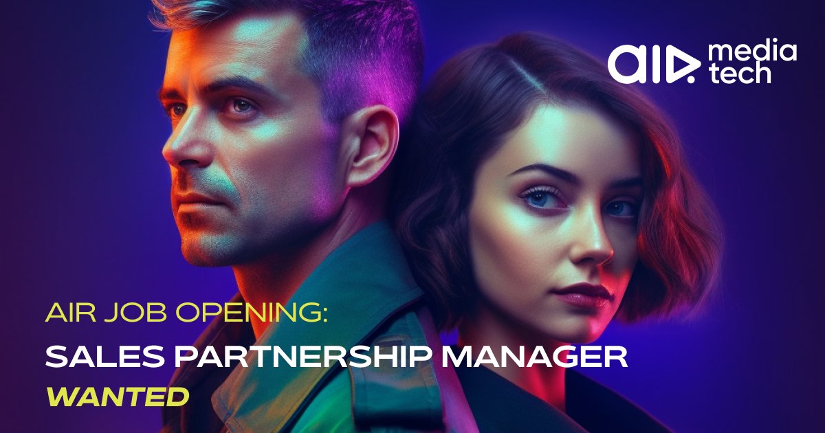 AIR_Media_Tech's tweet image. 🌟 Join us as a Sales Partnership Manager at AIR Media Tech! Passionate about building relationships with creators?  Apply here 👇 lnkd.in/d5m9H_ct

#SalesManager #MediaTech #JobOpportunity