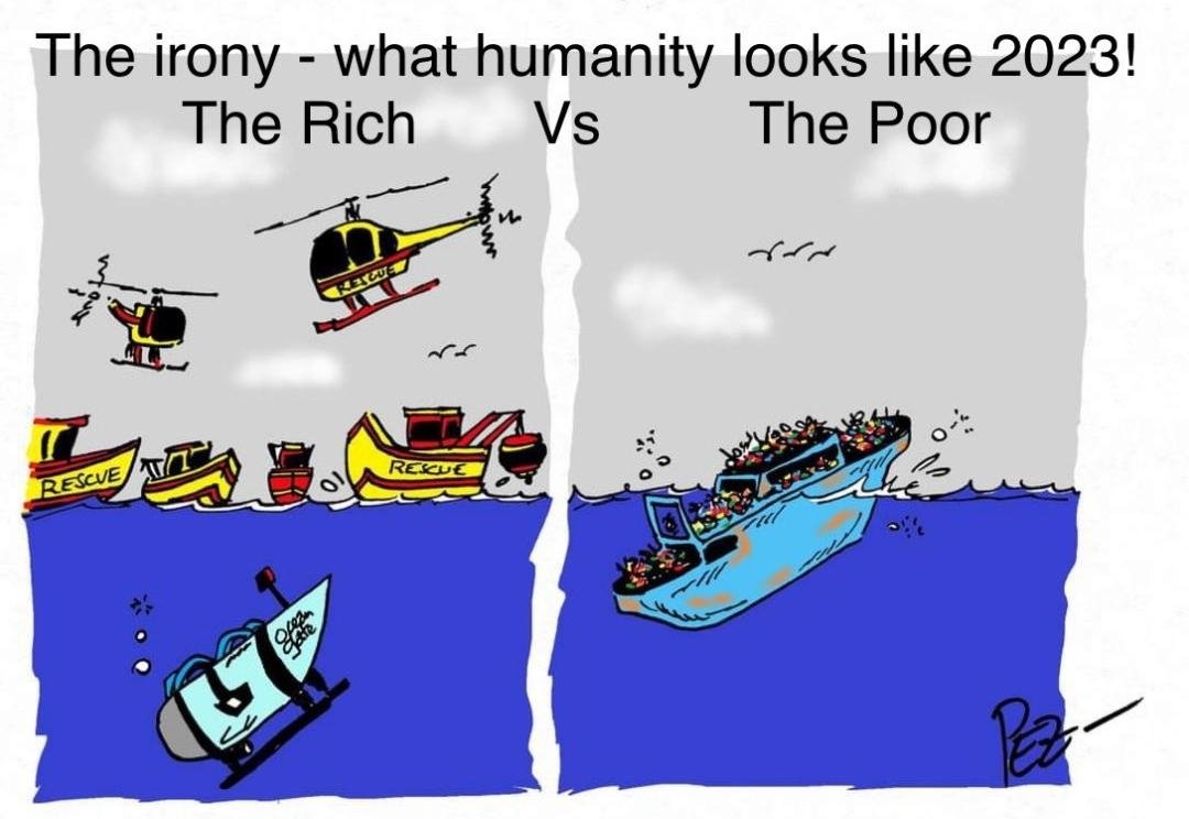 Kelmwa0's tweet photo. An imbalance between rich and poor is the oldest and most fatal ailment of all republics. You have to understand that if a free society cannot help the many who are poor, it cannot save the few who are rich. 💔💔#OceanGate
Titanic https://t.co/mYfALpytDG