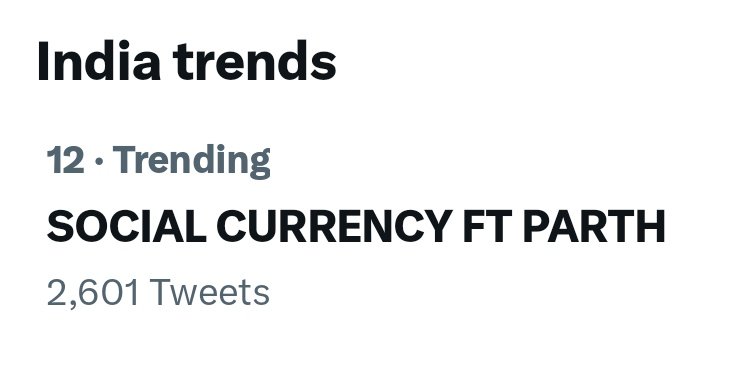 trendsforparth's tweet photo. and we are trending at 12 guysssss!!!!!

keep tweeting keep retweeting🙌

SOCIAL CURRENCY FT PARTH
#ParthSamthaan #SocialCurrencyOnNetflix https://t.co/CEdxoa0366