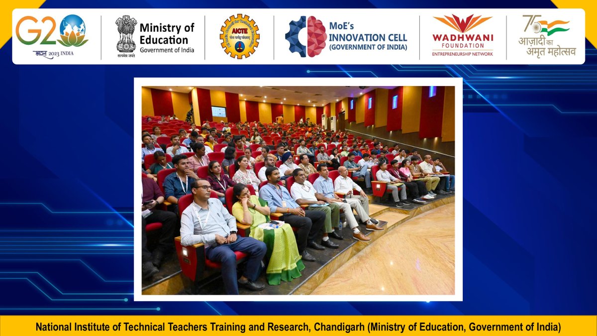 NITTTR_CHD's tweet photo. Witness the grand inauguration of IDE Bootcamp. Shri Dharmendra Pradhan Ji,Minister of Education, delivered the inspiring inaugural address.
NITTTR Chandigarh is proud to be associated with this event. #idebootcamp23
@EduMinOfIndia @mhrd_innovation
@narendramodi_in
@dpradhanbjp https://t.co/u66M9BZSKm