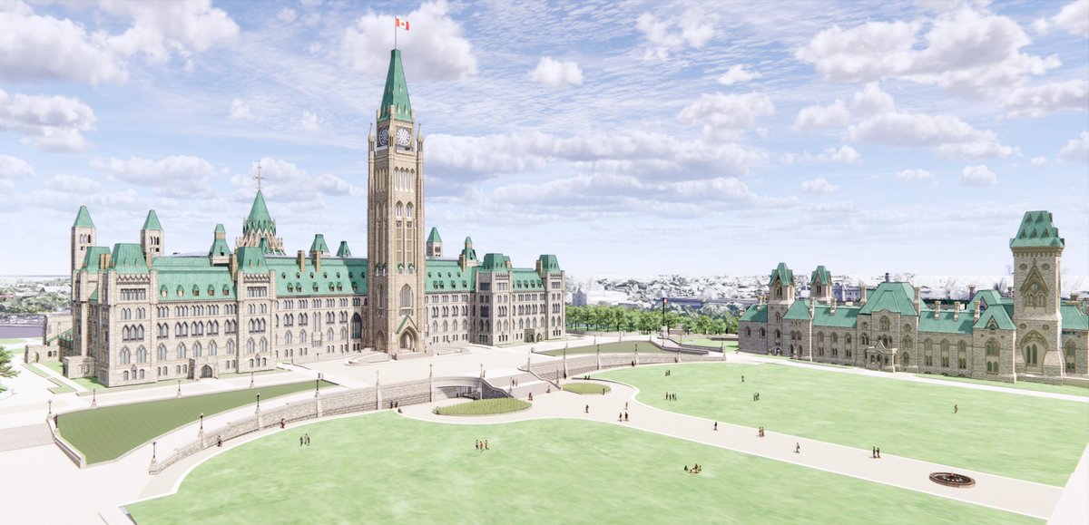 Our Board of Directors has approved the Landscape Schematic Design of Parliament Hill, excluding surface parking. This is the first phase of the design process.

The major landscape zones included are:
✔ Wellington St Edge
✔Parliamentary Forecourt
✔ Perimeter Plateau

#ottnews