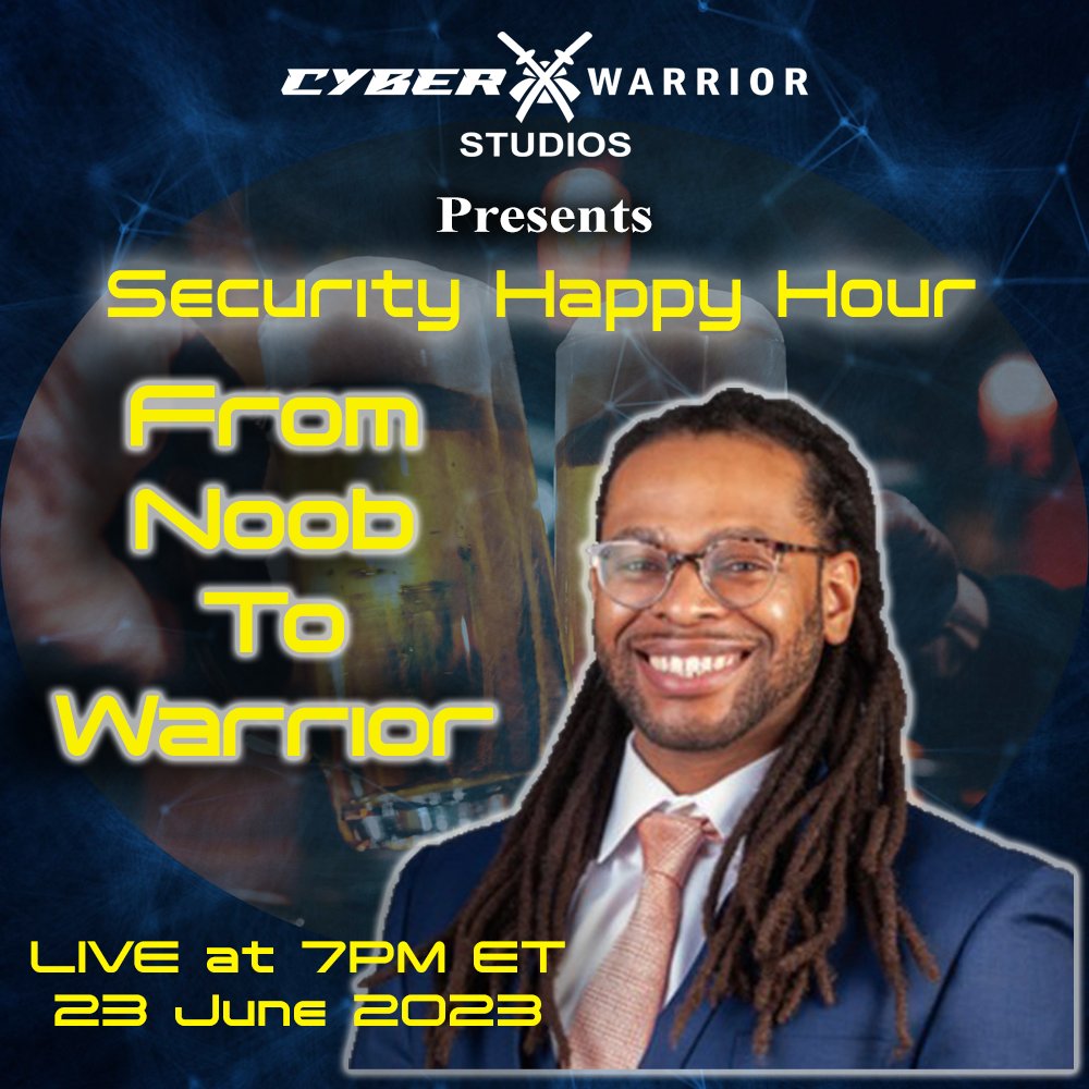 CyberWarriorSt1's tweet photo. Happy Thor's Day Warriors!

Tomorrow LIVE @ 7 PM ET #SecurityHappyHour will be coming at you from #CyberWarriorStudios! This week we have a special guest @taidwill &amp; we will be giving away 6 books donated by Author Daniel Dieterle aka CyberV1k1ng

Must watch live to win! https://t.co/PgJPOpg51m