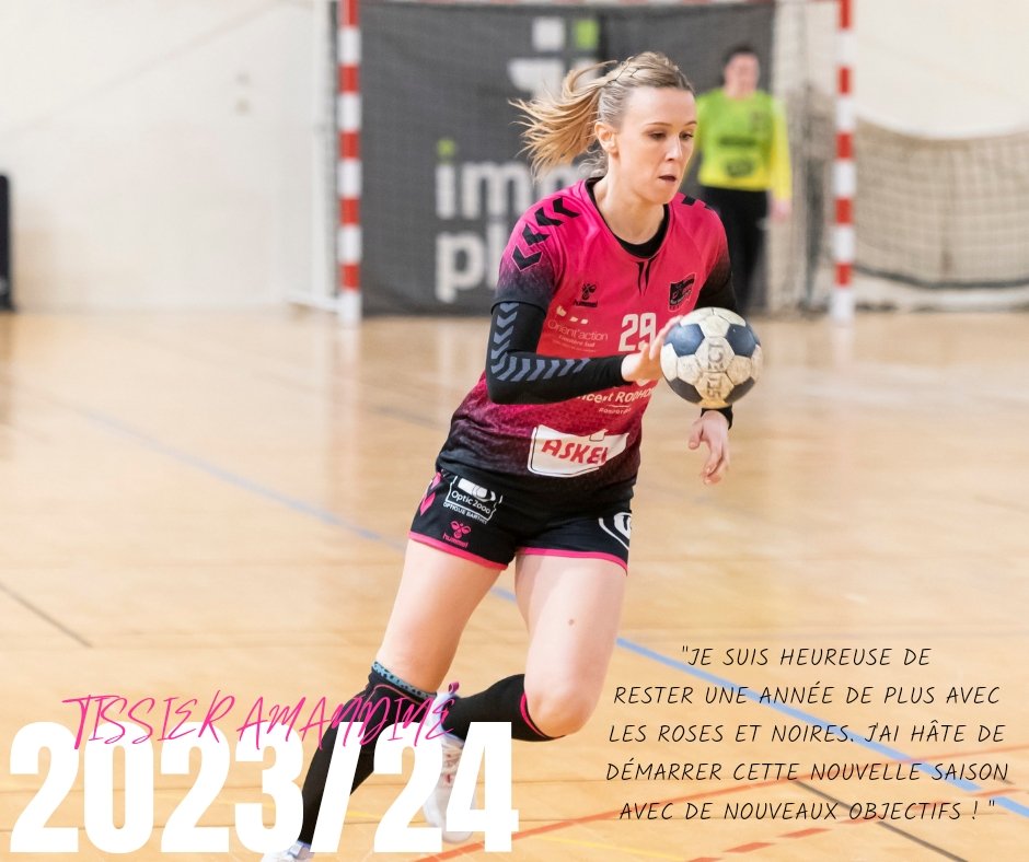 𝗔𝗠𝗔𝗡𝗗𝗜𝗡𝗘 𝗧𝗜𝗦𝗦𝗜𝗘𝗥 | 1 an de plus ✨✨
Le Roz Hand'Du 29 est heureux de vous annoncer que notre demi-centre <a href="/ATissier4/">Amandine Tissier</a> portera de nouveau les couleurs du club en Nationale 1 pour la saison 2023-2024.

#prolongation #20232024

©️ Hieronimus Art Photographe