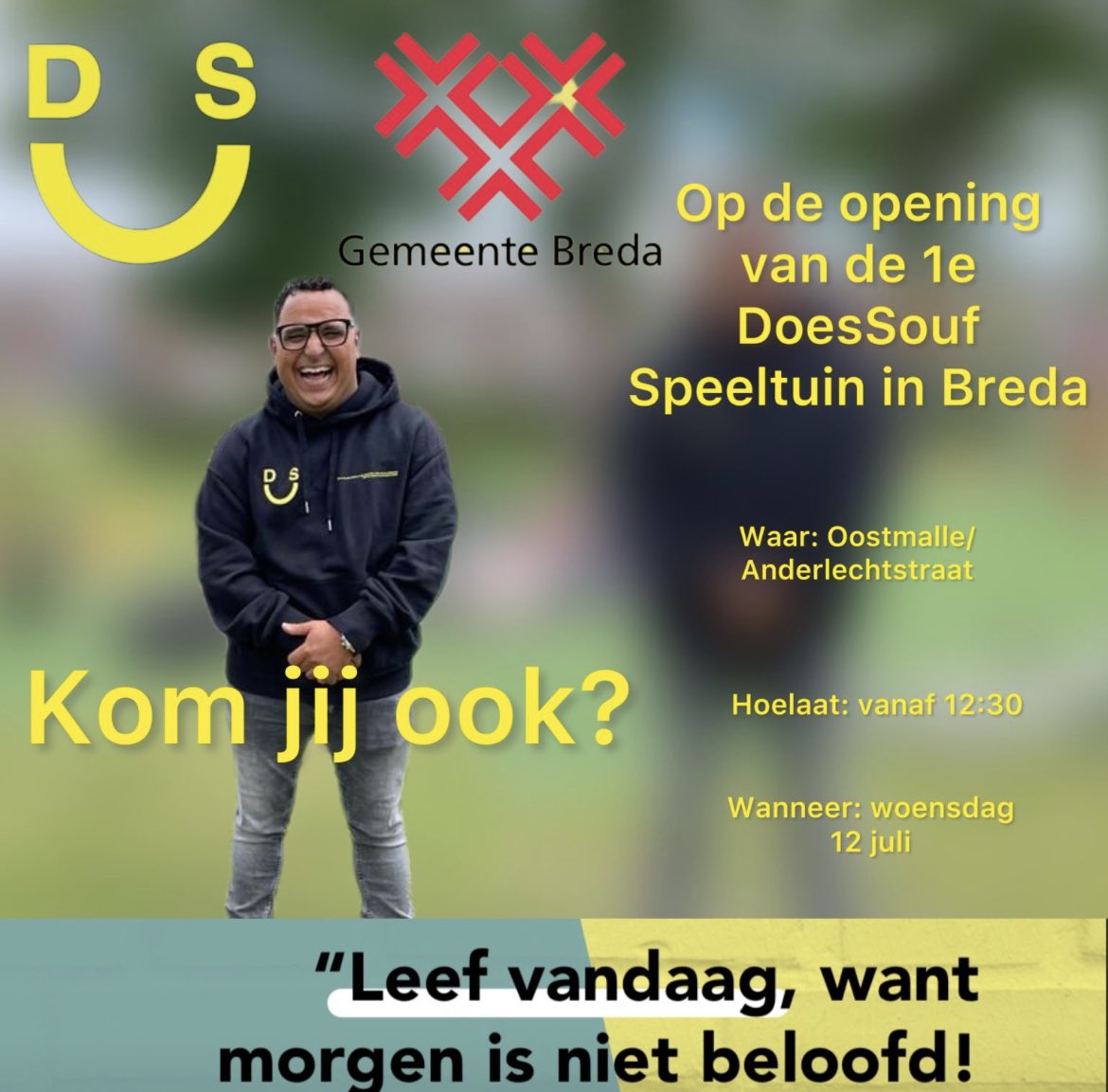 doessouf's tweet photo. Graag nodigen onze stichting, @breda en @GroteBroerZusHB je uit voor de feestelijke opening van de DoesSouf speeltuin!
De opening zal plaatsvinden op 12 juli 2023 om 13:00 uur; DoesSouf speeltuin, Oostmallestraat, Breda.
Delen = lief!
#doessouf #SCA2 #kleingeluk #glimlach https://t.co/VlZEgUKzZy