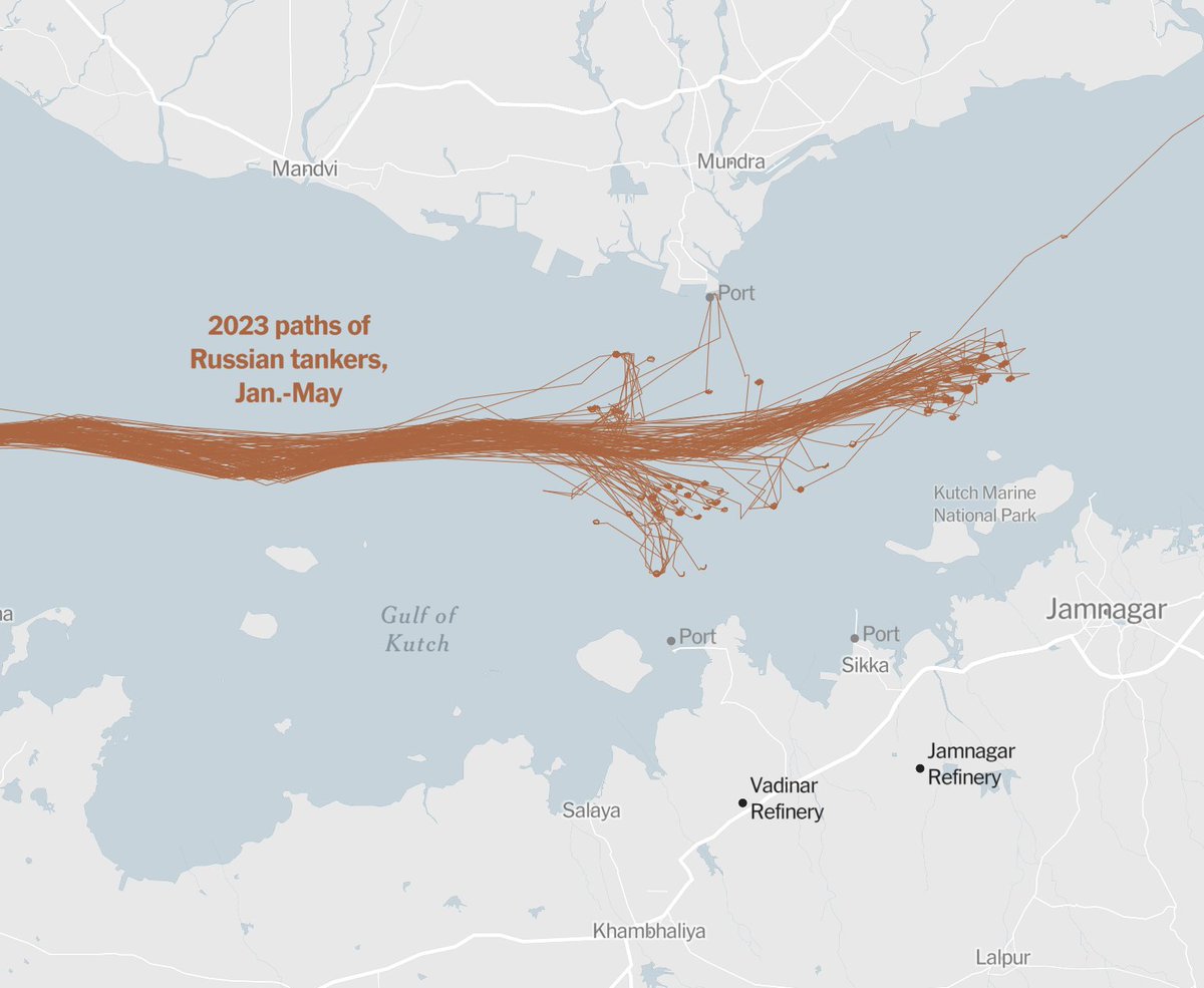 How India Profits From Its Neutrality in the Ukraine War by <a href="/LazaroGamio/">Lazaro Gamio</a> <a href="/LeanneFaybraham/">Leanne Abraham</a> <a href="/AnaSwanson/">Ana Swanson</a> and Alex Travelli nyti.ms/3qSJrfv | <a href="/nytgraphics/">NYT Graphics</a> | #UkraineWar 🗺️