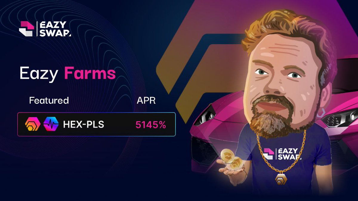 EazySwap's tweet photo. 👀 Don't catch yourself sitting around asking wen lambo.

🏎️ Shift into #EazySwap and start earning the best rewards on #PulseChain! 🚀

⭐️ $HEX - $PLS  5145% APR ⭐️

💰 Put your #HEX to work with EazySwap farms today.

👉 https://t.co/qLuv2FOd5x https://t.co/CLAtfX7Ik8