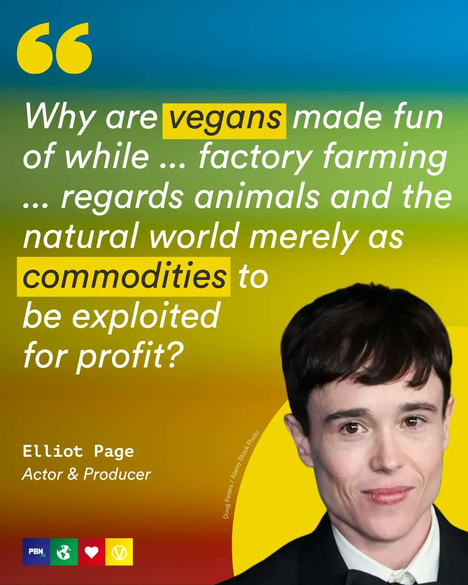 You know how it goes, first they laugh at you... 

Wise words from Elliot Page, read more about the LGBTQIA2S+ vegans you should be paying attention to here - 

plantbasednews.org/opinion/20-hig…