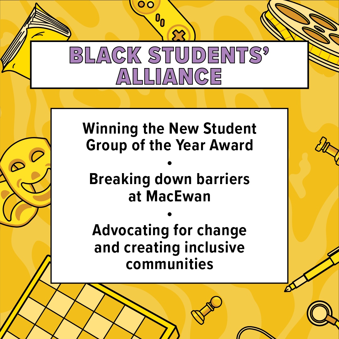 SAMacEwan's tweet photo. STUDENT GROUPS SPOTLIGHT - BSA
We're back with another Student Groups Spotlight! Meet the Black Students' Alliance, this year's recipient of the New Student Group of the Year Award.
Visit https://t.co/3q2nrTt5yR to read the full article
#studentgroups #yeg https://t.co/mTz8m1YJor
