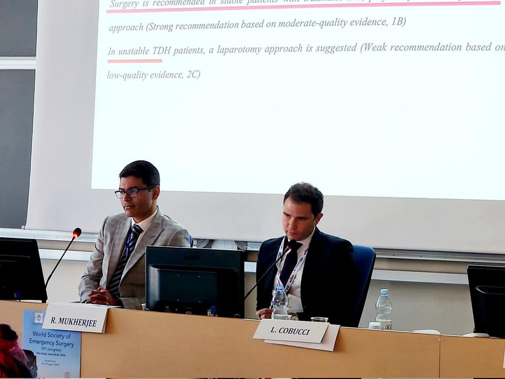 Privileged to chair sessions this morning with a great turn out at  <a href="/WSESurgery/">World Soc Emerg Surg</a> 🇮🇹 for sessions on bowel injury and diaphragmatic hernia+abdominal wall reconstruction.

Stimulating discussion and exchange of experience and ideas from around the 🤝🌍
<a href="/AintreeMTC/">AintreeMajorTraumaCentre</a> <a href="/EmergentAcademy/">Liverpool EmerGenT Academy</a>