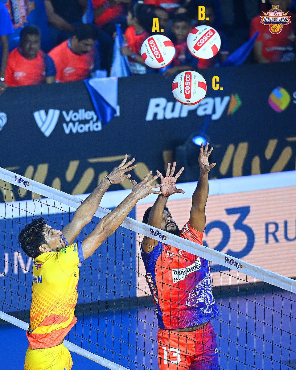 KolThunderBolts's tweet image. 𝘾𝙖𝙣 𝙮𝙤𝙪 𝙜𝙪𝙚𝙨𝙨 𝙩𝙝𝙚 𝙗𝙖𝙡𝙡? 🏐🔍

#commentnow #KolkataThunderbolts #KhelbeBanglaJitbeBangla