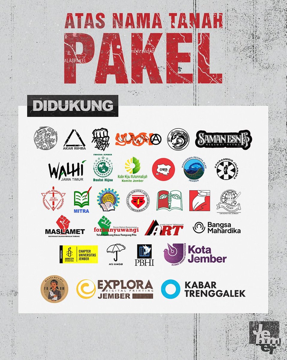 puputanpakel's tweet photo. [Bedah Buku &amp; Pameran Arsip]
Atas Nama Tanah Pakel

Jember, 24 Juni 2023

#AtasNamaTanahPakel
#RebutKembaliPakel https://t.co/CJUa0fwYuK