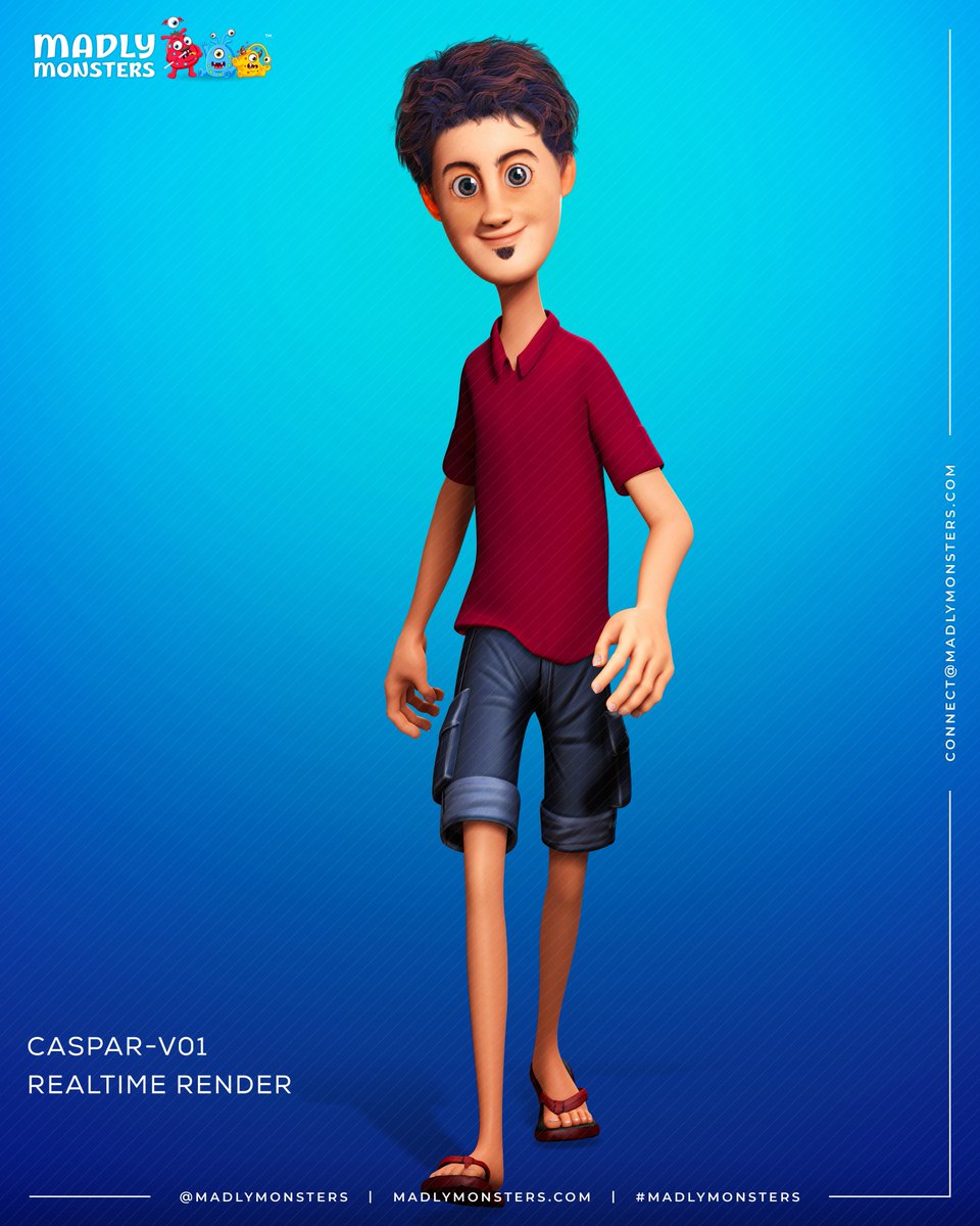 Caspar-V01 | #3DCharacterDesign by #MadlyMonsters. We are Madly Monsters, a 2D and 3D #design, #animation, and #visualization company in Kolkata, India.  #3d #3dart #3dmodeling #3ddesign #3dmodel #3dsculpting #3dcharacter #3dcharactermodeling #characterdesign #stylizedcharacter