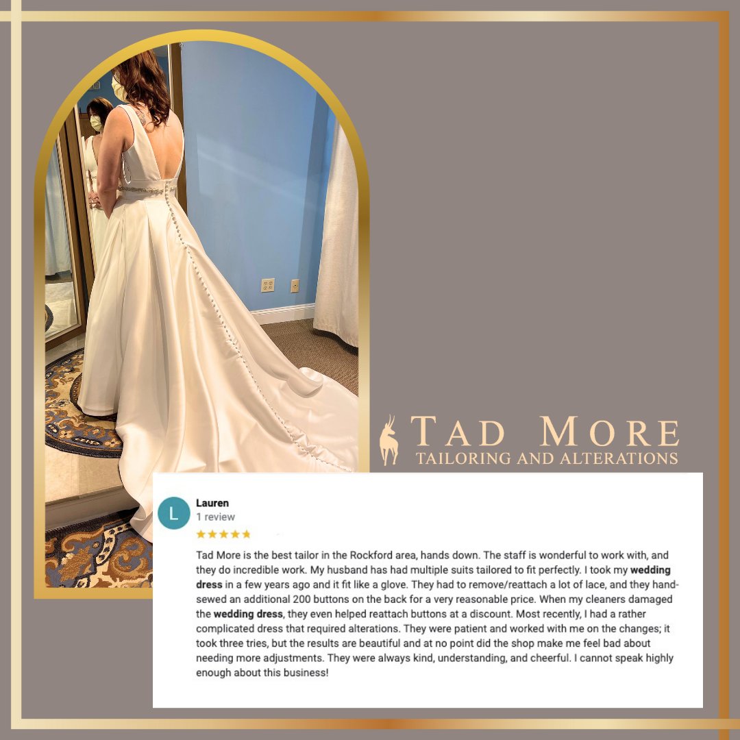 What a thoughtful and kind review! Thank you Lauren! #bridal #weddingdress #bridalalterations #weddingplanning #dressalterations #weddingdresses