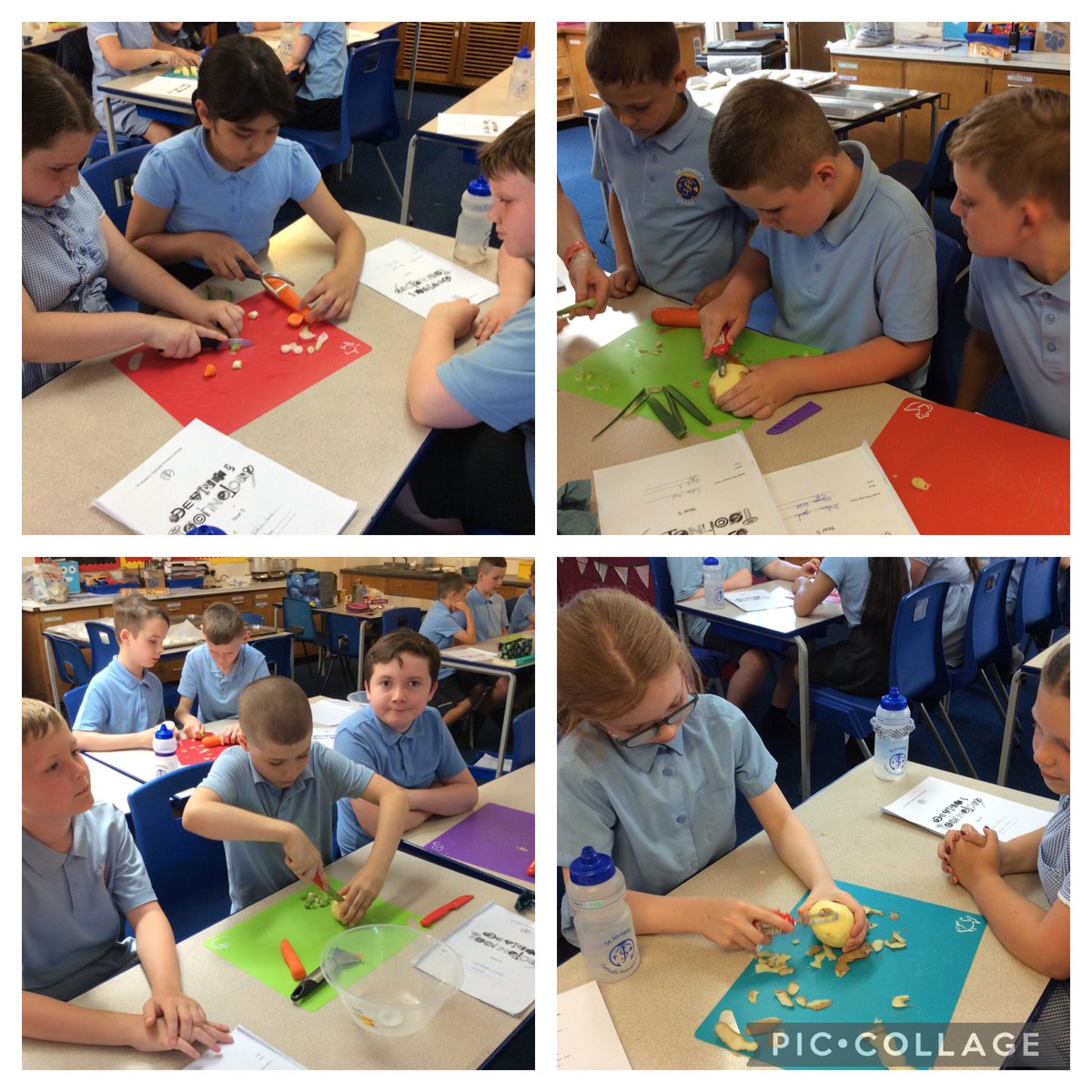 StJosephU's tweet photo. 5N had an amazing afternoon making vegetable samosas as part of our DT project. We learnt many new skills such as peeling, cutting and grating as well as demonstrating excellent teamwork! Well done 5N! #SJUDT https://t.co/fB5NgJpTC9