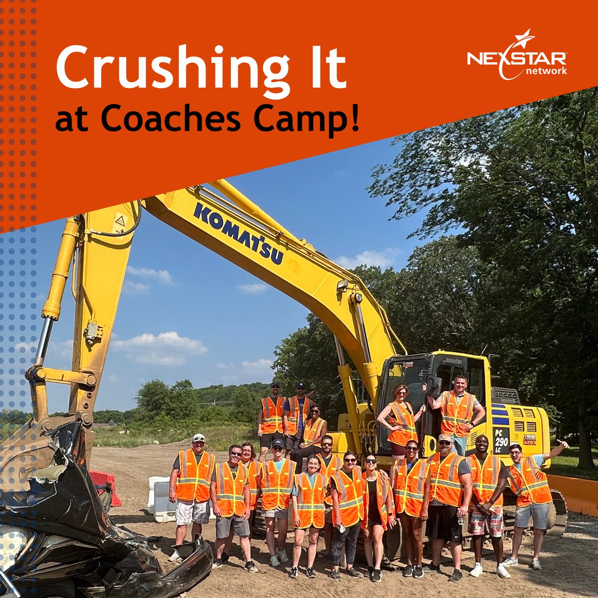 Our team of #NexstarNetwork Specialty Coaches "crushed it!" at  one of this week's powerful team-building activities to kick off Coaches Camp. Thanks for all you do to support our #NexstarMembers, Coaches! 
 #PutMeInCoach #DigIt #CrushIt #BetterTogether #StrongTeams #BeGreat