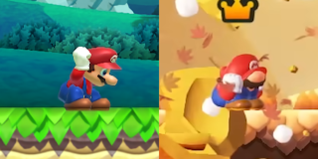 Comparing these to their NSMB series equivalents is pretty hilarious. Nintendo was really okay with 2D Mario looking like that for 6 or so games straight