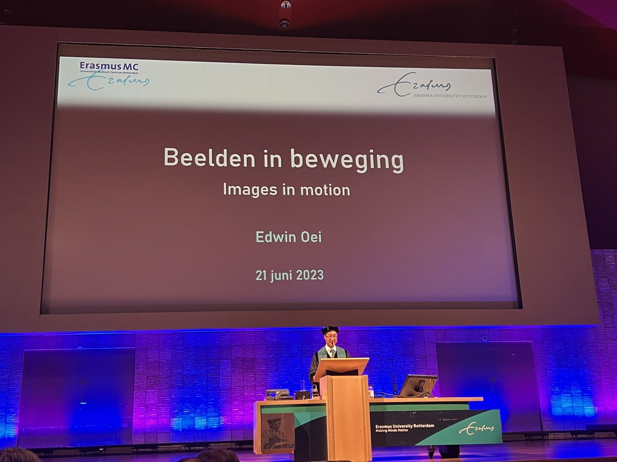 Inspiring inaugural lecture by Professor Edwin Oei of the Dep of Radiology and Nuclear Medicine at @ErasmusMC

Remarkable achievement in musculoskeletal radiology research/education and a very kind and thoughtful human being. On to many more years of collaboration and friendship!
