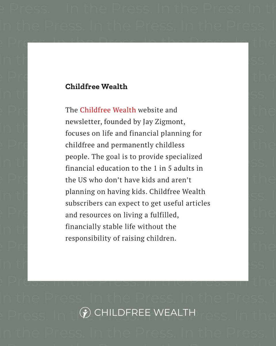 TIME Stamped recently included our newsletter on their "13 Personal Finance Newsletters to Subscribe to in 2023," list.

We strive to provide educational content about personal finance for childfree individuals.

Sign up at the link below!

childfreewealth.com/newsletter-sig…