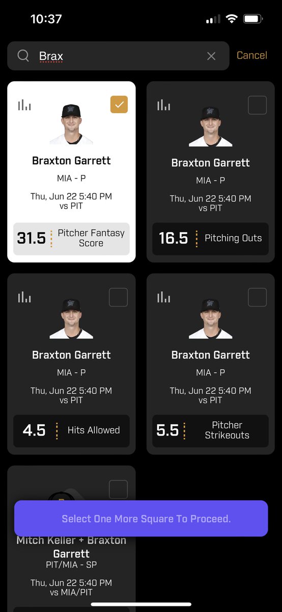 MLB Prize Picks Play Of The Day( 36-37-6 overall): Braxton Garrett OVER 31.5 Fantasy Score

#Prizepickswinners #MLBPrizePicks