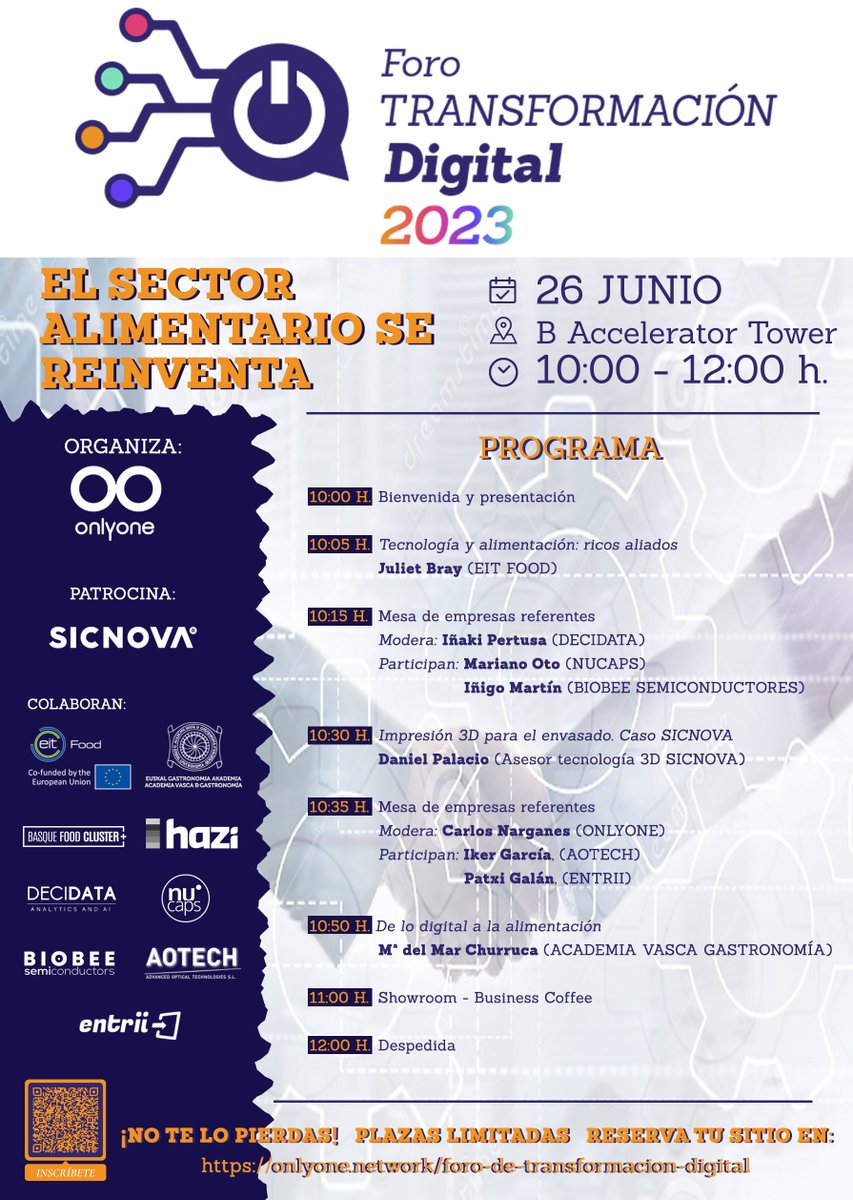 EntriiE's tweet photo. 🗓 Next Monday 📌June 26, CTO of #EntriiAnalytics, Patxi G. will be at the #ForodeTranformaciónDigital2023 at the @BAT_Tower in Bilbao 🗣 who will present how #EntriiAnalytics technology allows new international opportunities for companies in the agrifood sector 📈. https://t.co/yUwy6b0XQ0
