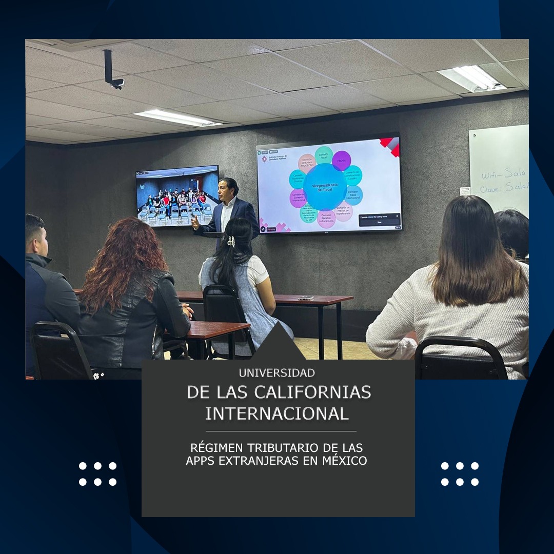 ramiroavalos's tweet photo. #VPdeFiscalIMCP | Dialogué con alumnos de #Administración, #ComercioInternacional y #Contaduría de la Universidad de las Californias Internacional #UDCI sobre el régimen tributario de las apps extranjeras en México. Agradezco la coordinación del @IMCP Baja California. https://t.co/HWT4A0zeHI