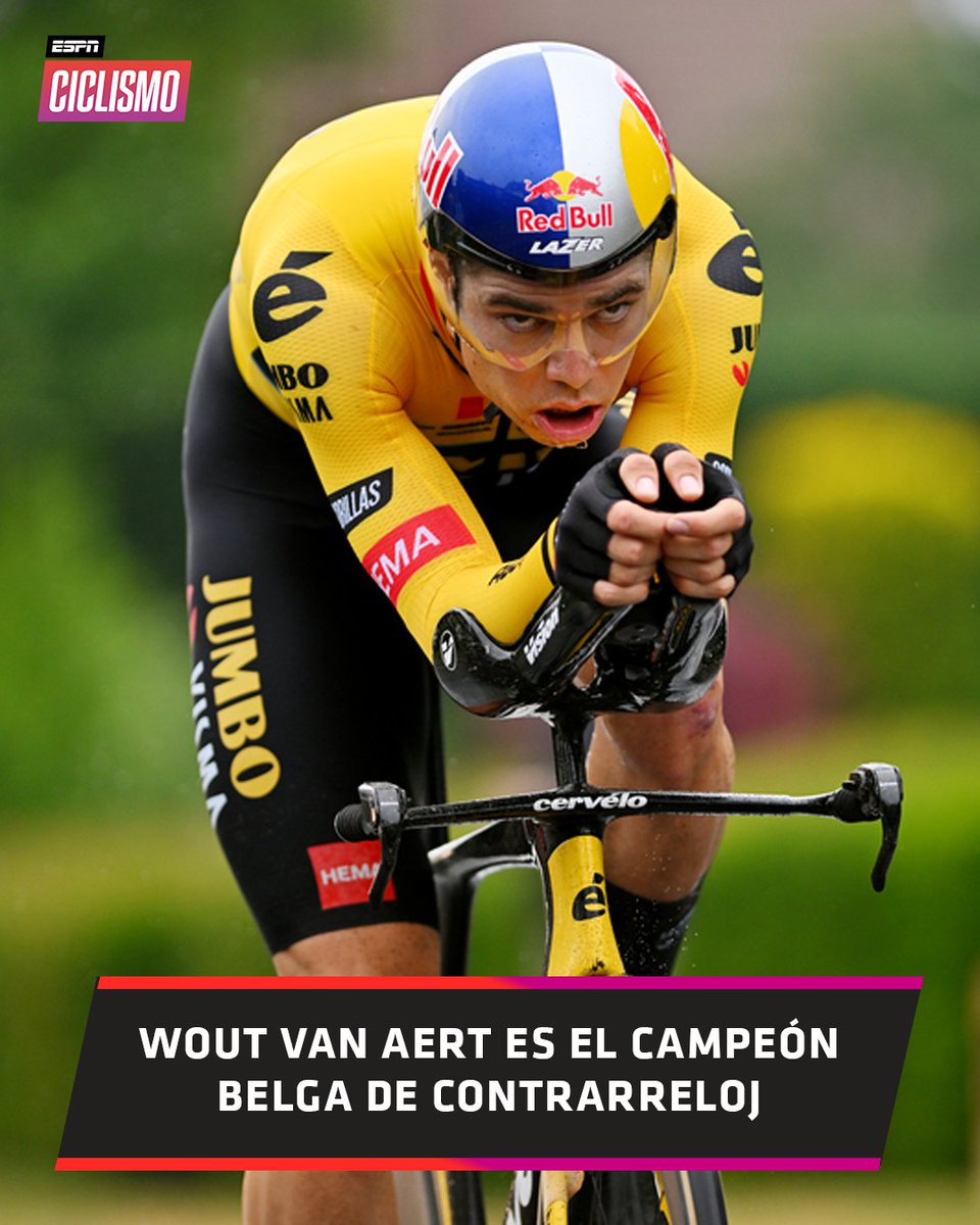 ¡GOAT VAN AERT! 👑⏱️

El corredor del #JumboVisma logró destronar a Remco #Evenepoel, quien sufrió una caída durante la prueba, y recupera el jersey de campeón de CRI en Bélgica. 

#ESPNCiclismo