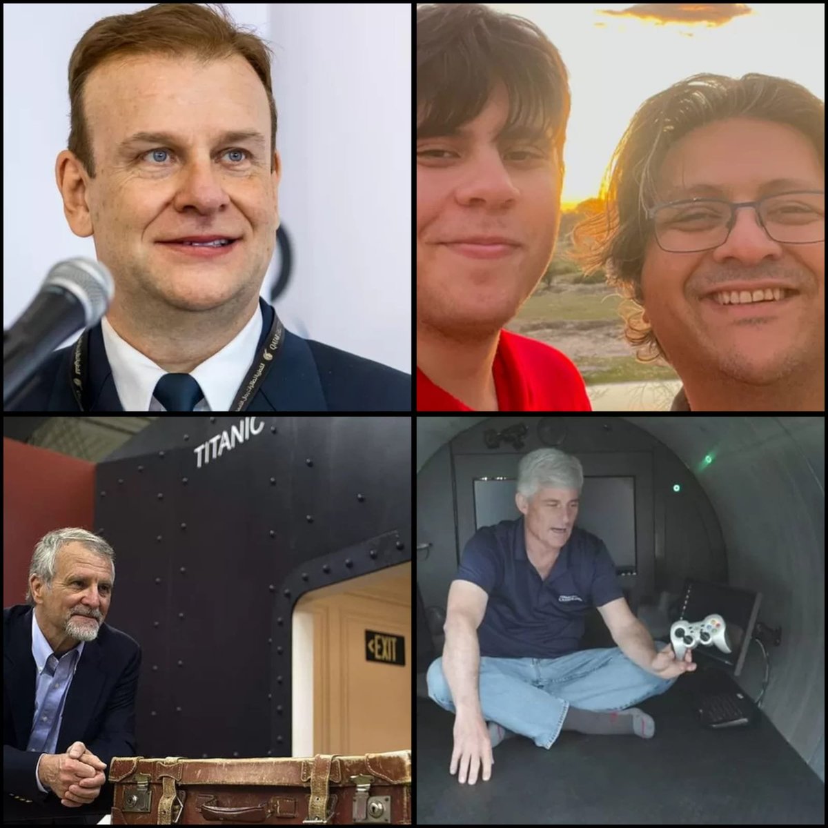 InformaCosmos's tweet photo. ¿Quiénes eran y a qué se dedicaban las 5 personas que iban a bordo de Titán, el sumergible que desapareció el domingo durante una inmersión en los restos del Titanic?

El sumergible, operado por OceanGate Expeditions y que se cree que se quedó sin oxígeno este jueves por la mañana, transportaba a cinco pasajeros: 

Hamish Harding

- El aventurero británico de 58 años dirige Action Aviation, un concesionario de aviones privados con sede en Dubái, y ha completado varias hazañas de exploración.

- Ha visitado el Polo Sur varias veces, una vez con el exastronauta Buzz Aldrin, y voló al espacio en 2022 a bordo del quinto vuelo tripulado por humanos de Blue Origin.

- Posee tres récords mundiales Guinness, incluido el tiempo más largo que pasó a plena profundidad del océano durante una inmersión en la parte más profunda de la Fosa de las Marianas.

Shahzada y Suleman Dawood

- El empresario británico Shahzada Dawood, de 48 años, pertenece a una de las familias más ricas de Pakistán. Viajaba con su hijo, Suleman, un estudiante de 19 años, en el submarino.

- Shahzada es vicepresidente del conglomerado paquistaní Engro Corporation, que es una gran empresa de fertilizantes.

- Trabaja con la Fundación Dawood de su familia, así como con el Instituto SETI, una organización de investigación con sede en California que busca vida extraterrestre.

- Suleman es estudiante de la Universidad de Strathclyde en Glasgow, donde acababa de completar su primer año en la Escuela de Negocios de la universidad.

Paul-Henry Nargeolet

- Nargeolet, de 77 años, ex submarinista de la Marina francesa, también se encontraba a bordo.

- Apodado el Sr. Titanic, ha pasado más tiempo en el naufragio que cualquier otro explorador y formó parte de la primera expedición que lo visitó en 1987, solo dos años después de su hallazgo.

- A sus 77 años, es director de investigación submarina de una empresa que posee los derechos sobre los restos del Titanic. Según un perfil de la empresa, Nargeolet ha supervisado la recuperación de miles de objetos del Titanic, incluida la "pieza grande", una sección de 20 toneladas del casco del barco.

Stockton Rush

- Stockton Rush, de 61 años, es el director ejecutivo de OceanGate, la empresa que gestiona los viajes del Titanic.

- Se trata de un ingeniero experimentado que ha diseñado anteriormente un avión experimental y ha trabajado en otras pequeñas embarcaciones sumergibles.

- Rush fundó la empresa en 2009, ofreciendo a sus clientes la oportunidad de experimentar viajes en alta mar, y saltó a los titulares de todo el mundo en 2021 cuando comenzó a ofrecer viajes al lugar donde se hallaban los restos del Titanic.