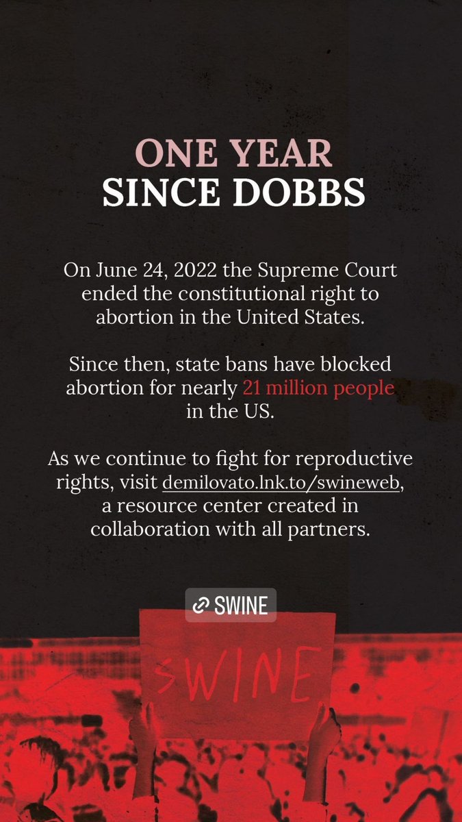 demilovatobr's tweet photo. “SWINE” está descrito nas plataformas como um single de caridade e, junto com a canção, Demi Lovato lançou um website com diversas informações sobre o movimento em pról do direito sobre o proprio corpo, além de petições para serem assinadas e recursos para realizar doações. 

Todas as doações feitas ao The Reproductive Justice Fund através da Demi Lovato Foundation serão distribuídas para as organizações NARAL, The National Network of Abortion Funds e Plan C.

🔗: https://t.co/G7sTd7PHOy
