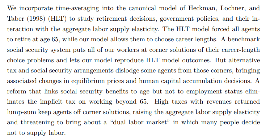 New working paper: 'Time Averaging Meets Labor Supplies of Heckman, Lochner, and Taber' by Research economist Victoria Gregory and coauthors Sebastian Graves (@RichFedResearch), Lars Ljungqvist, and Thomas Sargent (both NYU) ow.ly/lA3y50OQRYp