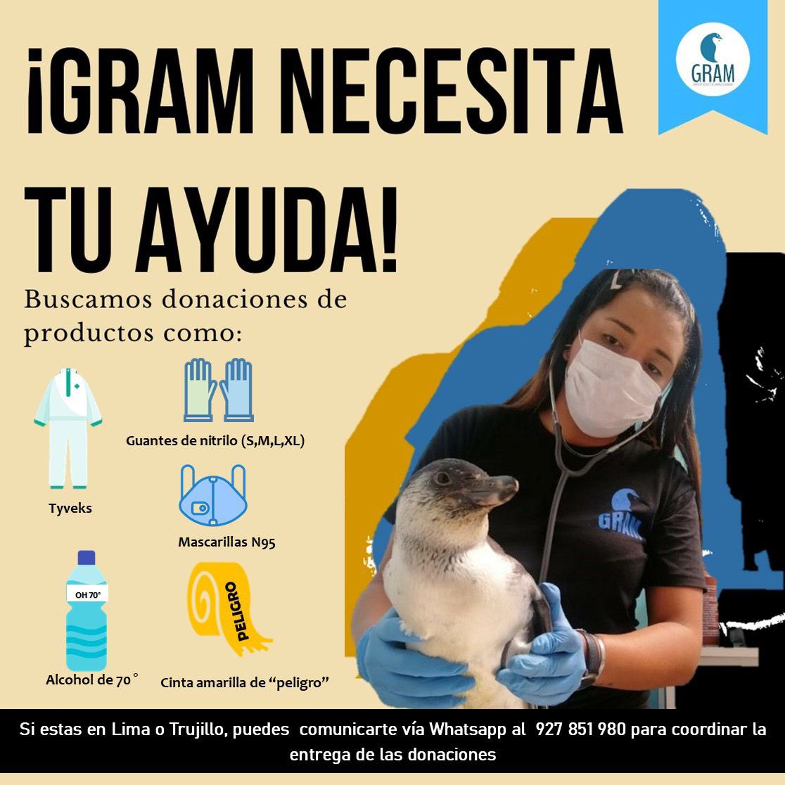 En actualidad estamos apoyando a las autoridades en la atención de varamientos y mortandad de animales marinos en la región de La Libertad 🇵🇪. Para ello utilizamos equipo de protección personal, material de desinfección y de disuasión. Comunícate con nosotros al +51 927851980