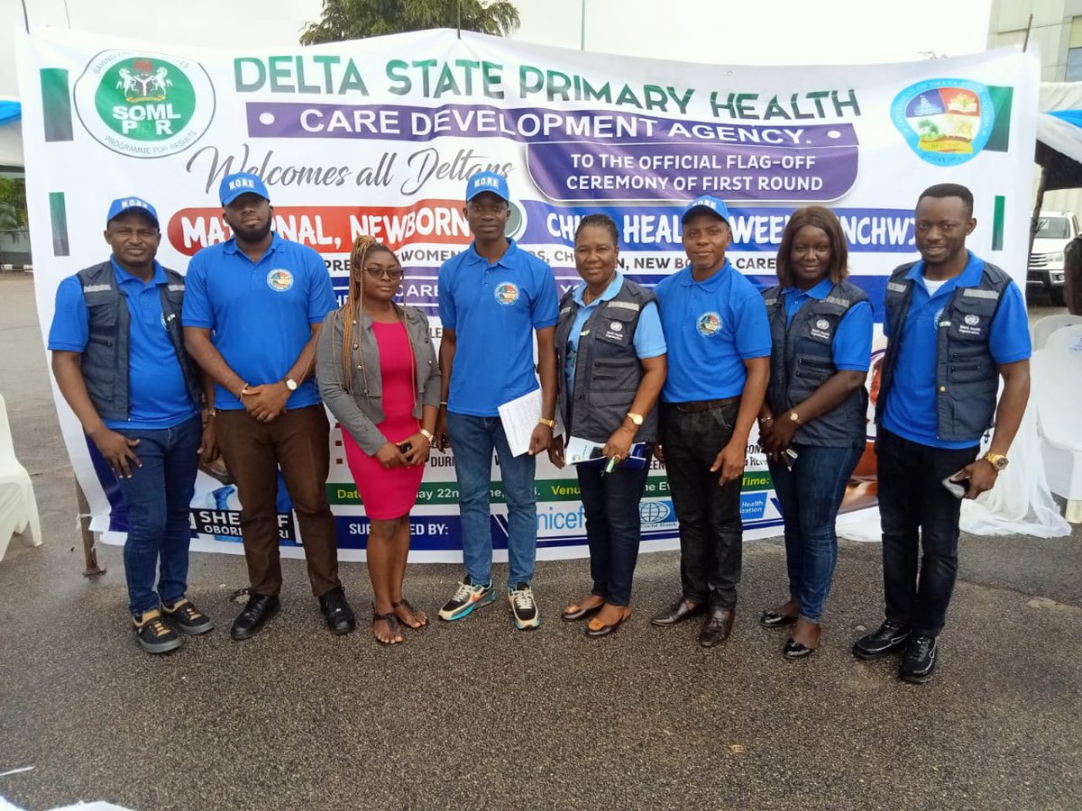 Delta State Government is committed to ensuring MATERNAL and CHILD SURVIVAL, through PHC service deliveries. WHO, other partners, join the DSPHCDA and DSMOH as the State Governor, Rt. Hon. Sheriff Oborevwori flagged off phase one of the MNCHW at the Event Centre, Asaba. 22-06-23.