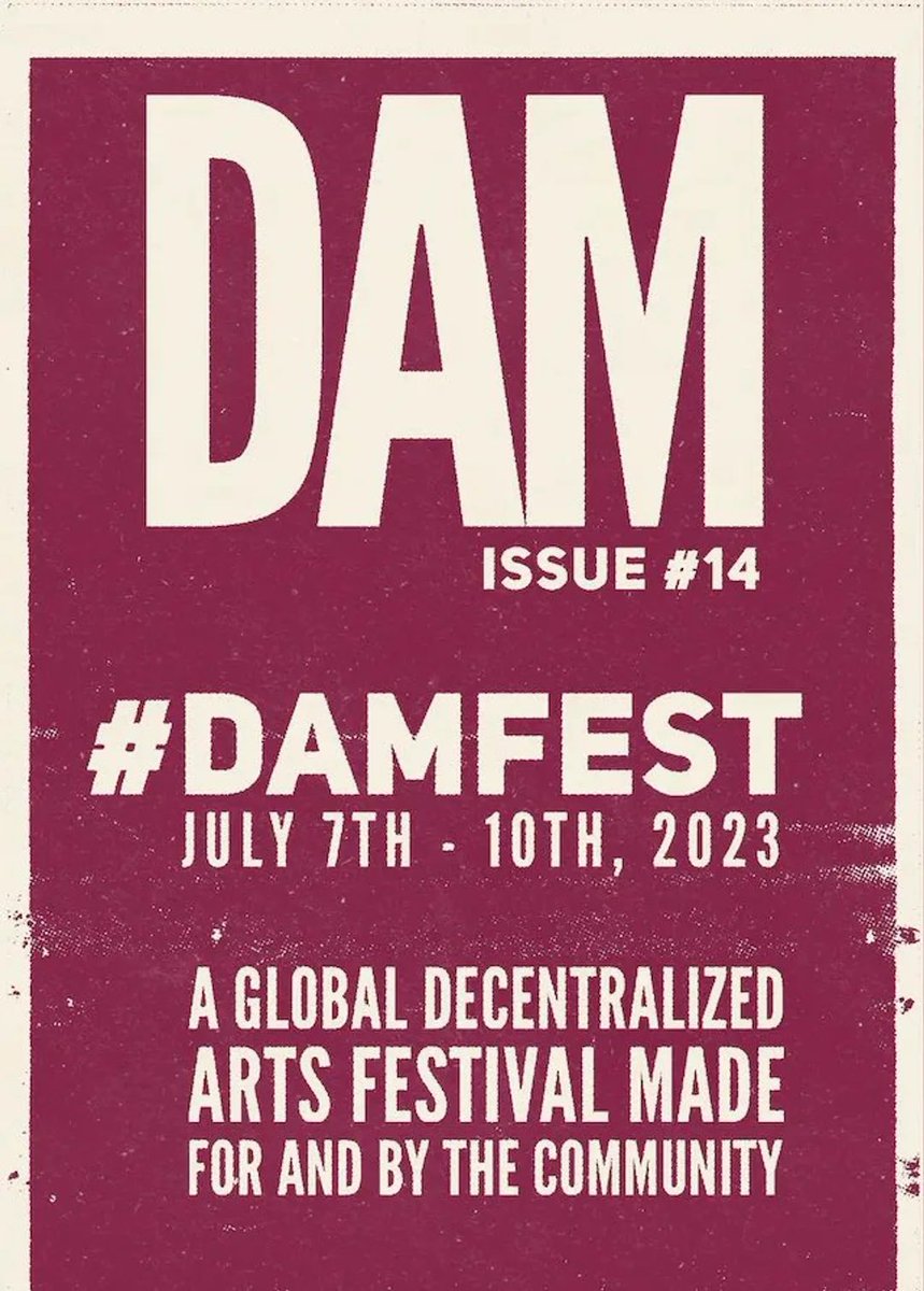 dam_zine's tweet photo. Join us as we celebrate one full year of DAM!! 

Showing July 7th-8th //Seattle NFT Museum - Seattle, WA // The Best of!!

As part of #DAMfest, a global decentralized arts festival, made for and by the community, 🖤. https://t.co/takYhJeeW9