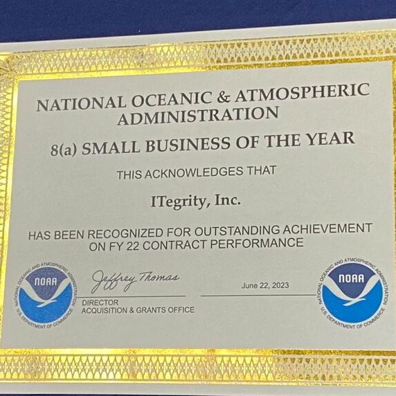ItegrityI's tweet photo. .@ItegrityI is honored to be 2023 NOAA 8(a) Contractor of the Year! We are so grateful to @NOAA. Collaborating with this great organization is a privilege. Thx to our team for making it possible.
#SmallBusiness #SBID2023 @mymcmedia @MoCoSentinel #SMB #SME #SMBs #MCCCGovConNet #8a https://t.co/5WMwOcBDM6