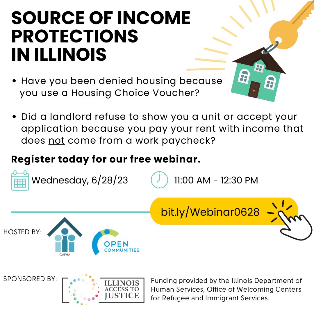 Upcoming events for fair housing! 
#fairhousing #Illinois #evanstonc2c