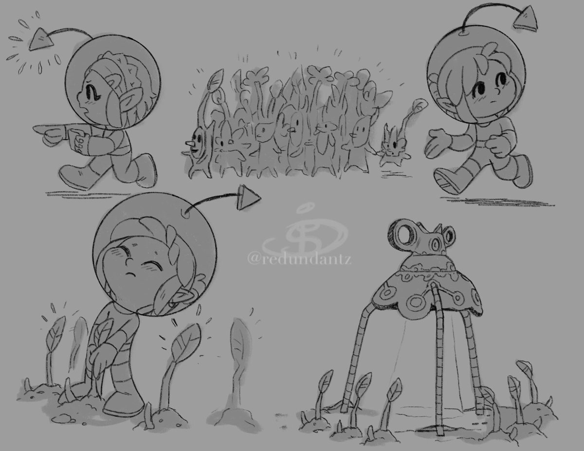 I am so excited for Pikmin! 🌿 Some old zelda x pikmin crossover art 💕[ 2020 repost ] [ #LegendofZelda #Pikmin ]