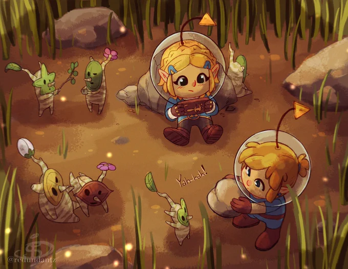 I am so excited for Pikmin!  Some old zelda x pikmin crossover art [ 2020 repost ] [ #LegendofZelda #Pikmin ]