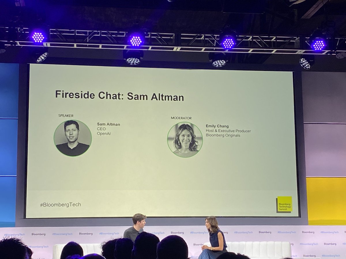 “Global regulation can help make it safe” - Sam Altman talking about OpenAI at #bloombergtechsummit @business in #SanFrancisco @emilychangtv #BloombergTech