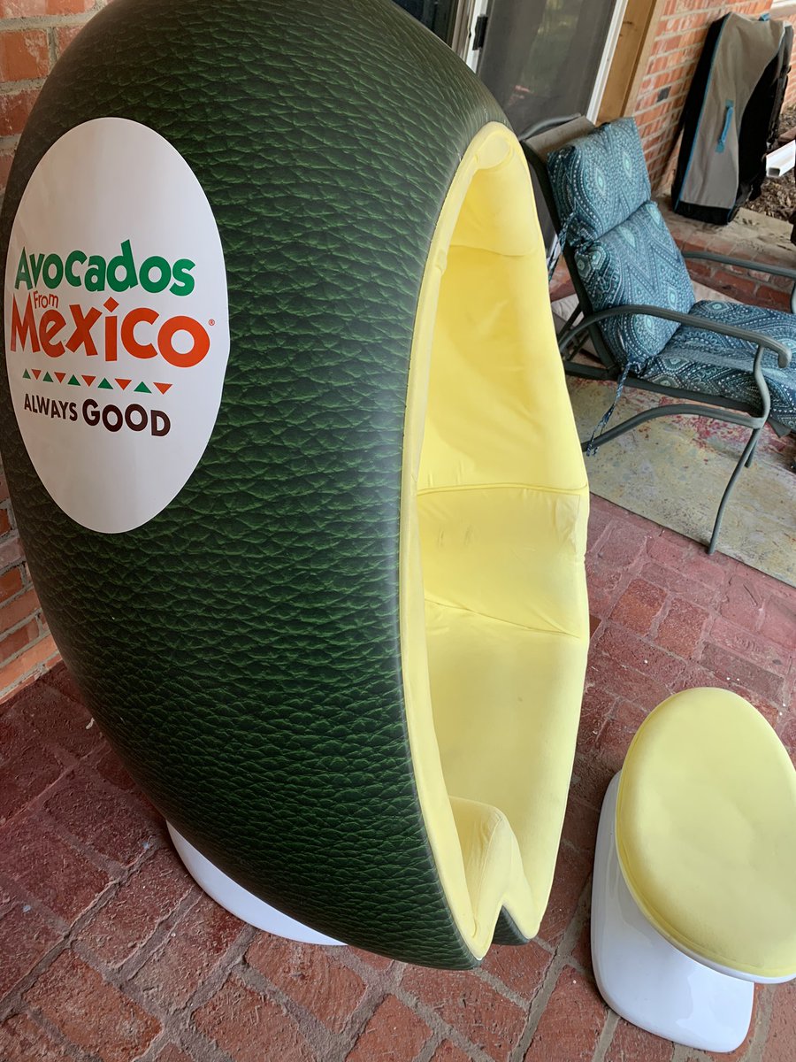 okayinok's tweet image. I won a custom Avocado Chair 🥑 from @AvosFromMexico   Love the exclusive swag!!  #sparkthegood