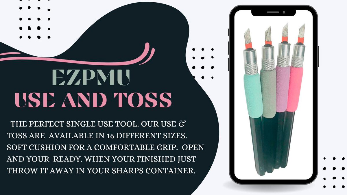 EZPMU.COM's Use and Toss Tool! Follow the link to order today! Only $4.99 each!! bit.ly/3OpQzpG
#microblading #rotarymachine #joy #ink #permanentmakeup #pigments #lashlift #browlamination #lashextensions #lashtint #browtint #share #sale #price #quality