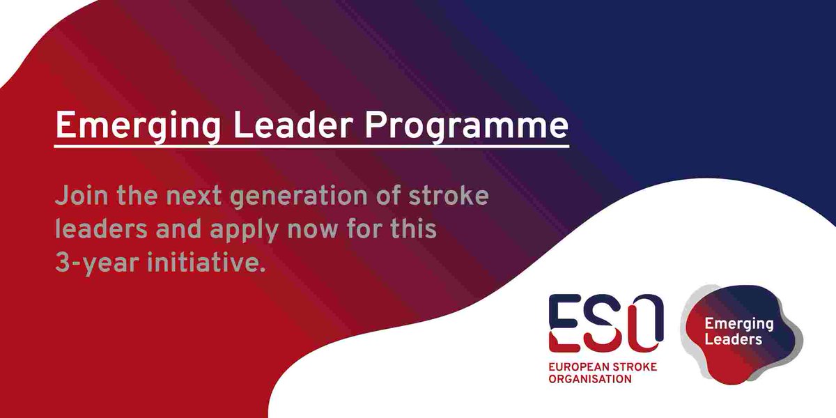 ESOstroke's tweet photo. Calling all aspiring stroke leaders!
By becoming an Emerging Leader, you'll be part of a transformative movement in stroke prevention, treatment, and support on a global scale.
Apply now: https://t.co/gsv60SXKOU
#StrokeExperts #stroketwitter #stroke #strokescience https://t.co/fhWGaRqjH8