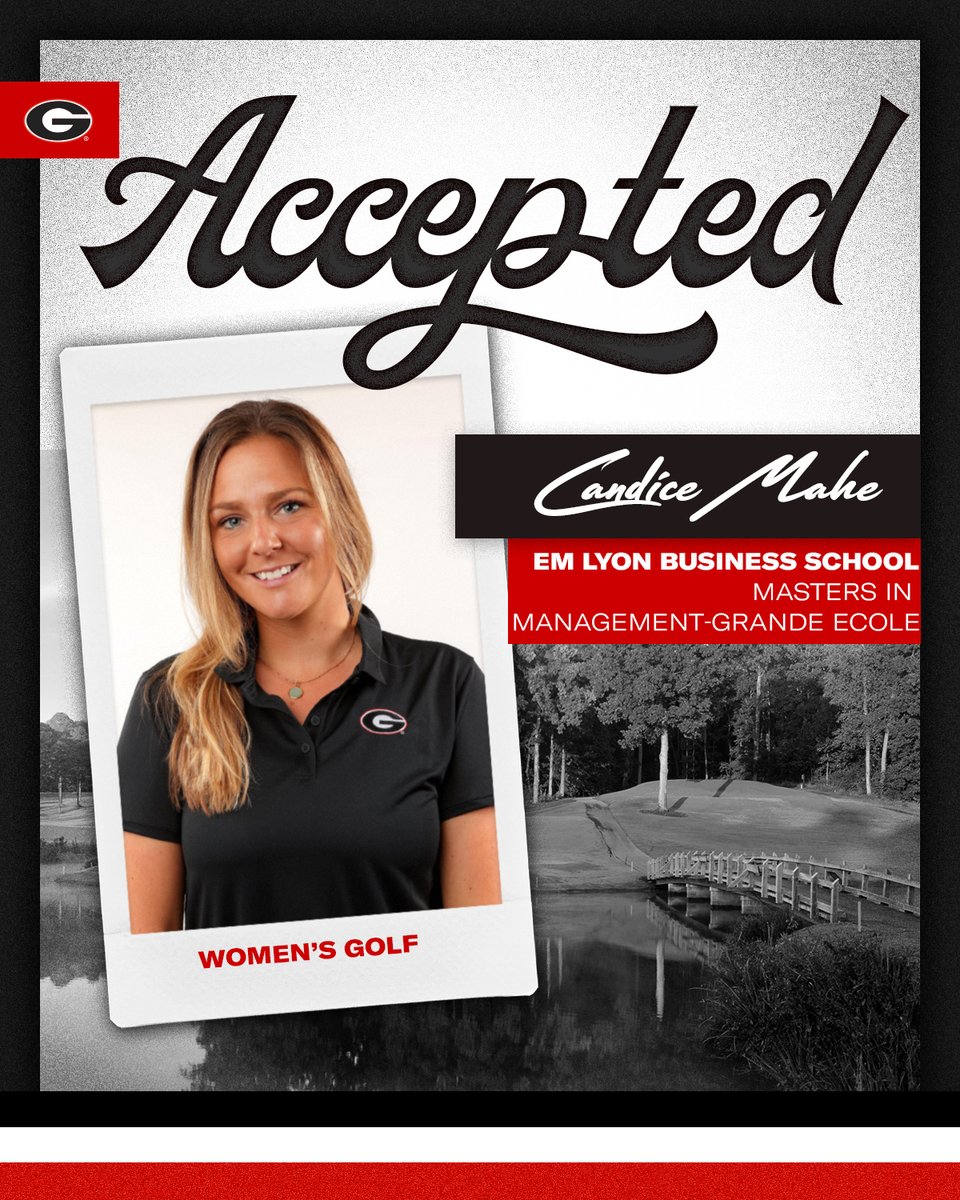 Congratulations to Candice Mahe of <a href="/UGAWomensGolf/">Georgia Women's Golf</a> for being accepted into the Master in Management-Grande Ecole program at EM LYON Business School in France! Candice will graduate this summer with a degree in International Affairs from <a href="/UGA_SPIA/">School of Public & International Affairs | UGA</a>! We are so proud of you, Candice!