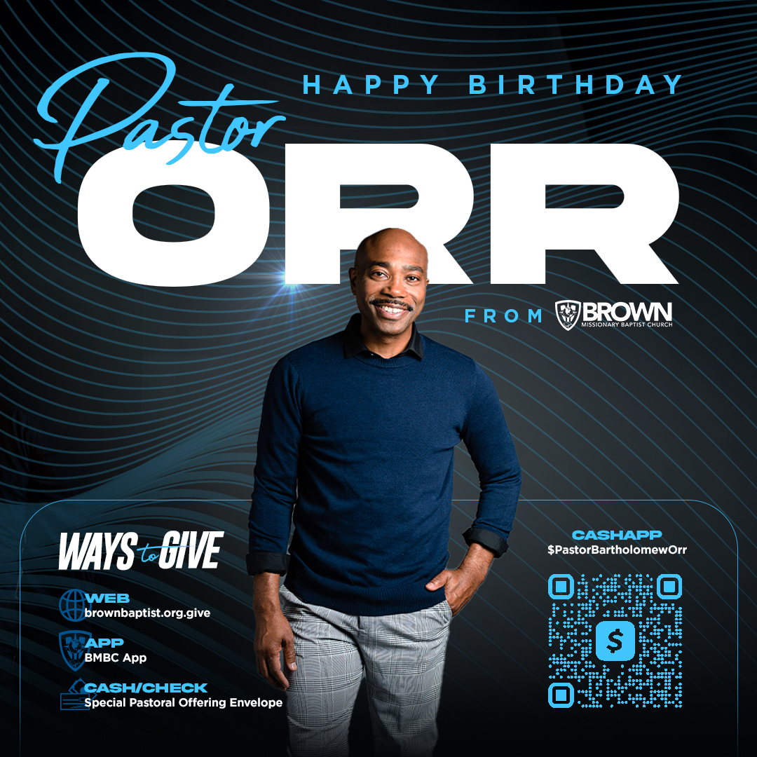 Our FAVORITE Pastor is turning 54 THIS SUNDAY!! 🥳 To celebrate his birthday, he would love for you to come and worship at Brown, Saturday at 6pm or Sunday at 8am or 11am.

#brownbaptist #bmbc #PastorOrr #yearofhousing  #happybirthday #birthdays #partytime #favoritepastor #pastor