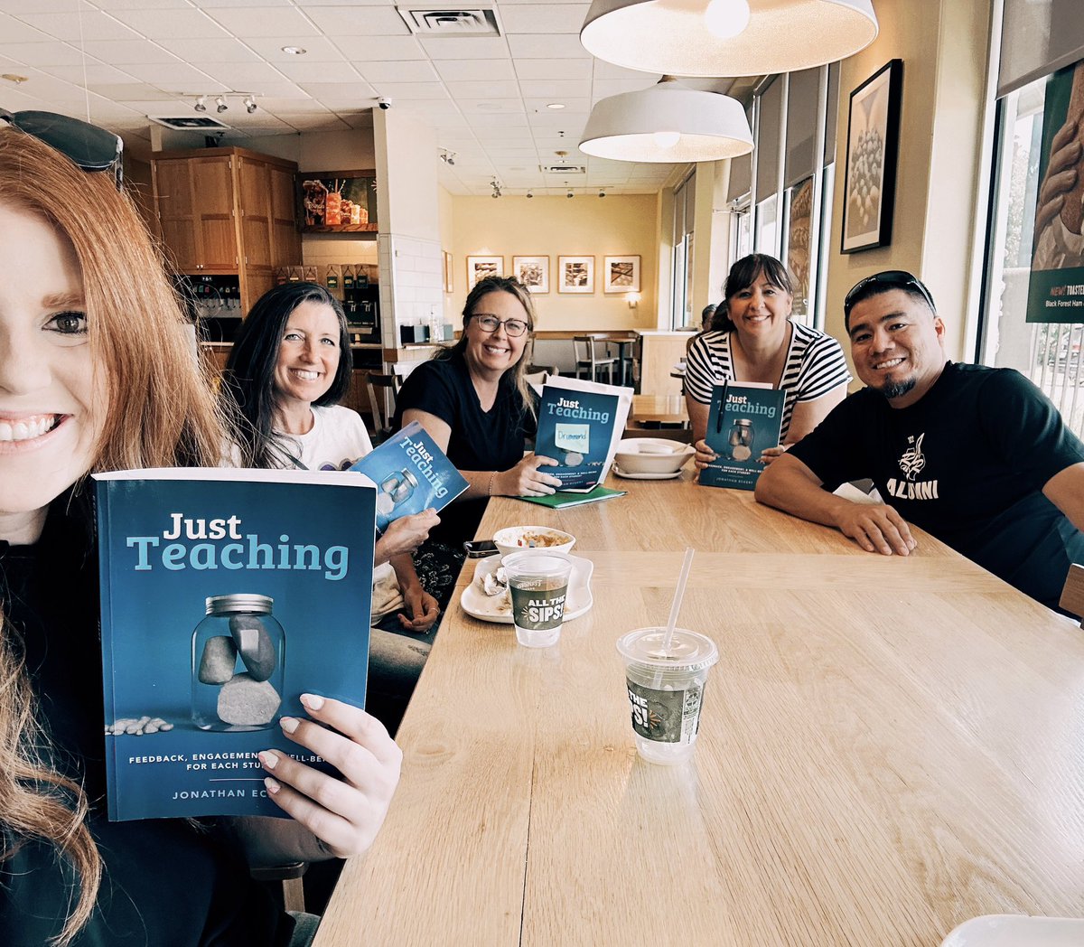 Apparently I’m terrible at taking pictures but at least the conversations were good! Finished up @eckertjon ‘s “Just Teaching” on Tuesday. We all truly enjoyed this book and highly recommend it! #robinsonisd