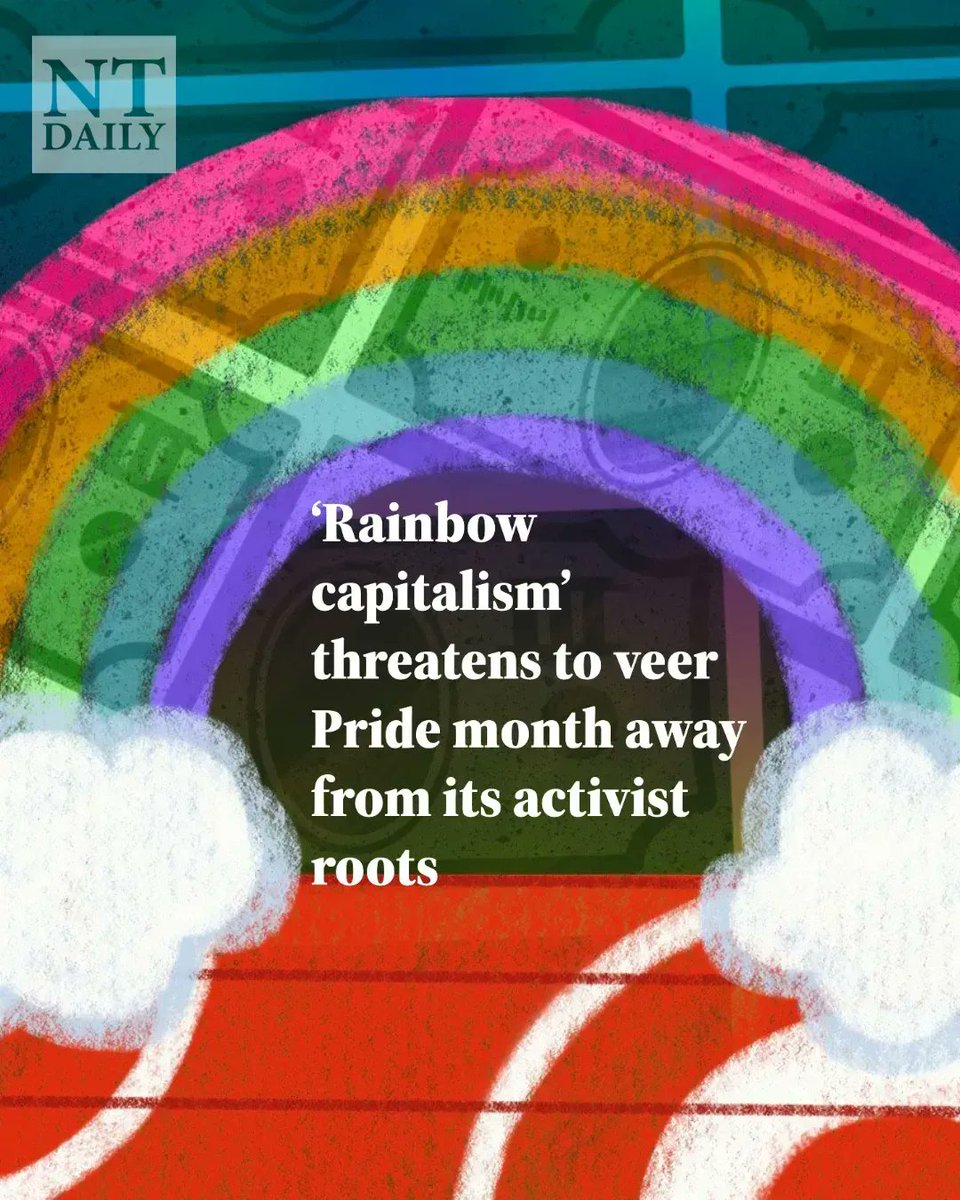 ntdaily's tweet photo. OPINION: ‘Rainbow capitalism’ threatens to veer Pride month away from its activist roots 

📝: Ryann Ragsdale 
🖼️: Allie Garza

Read more: https://t.co/NzwfDI2tqS https://t.co/xqkh0KVbOo