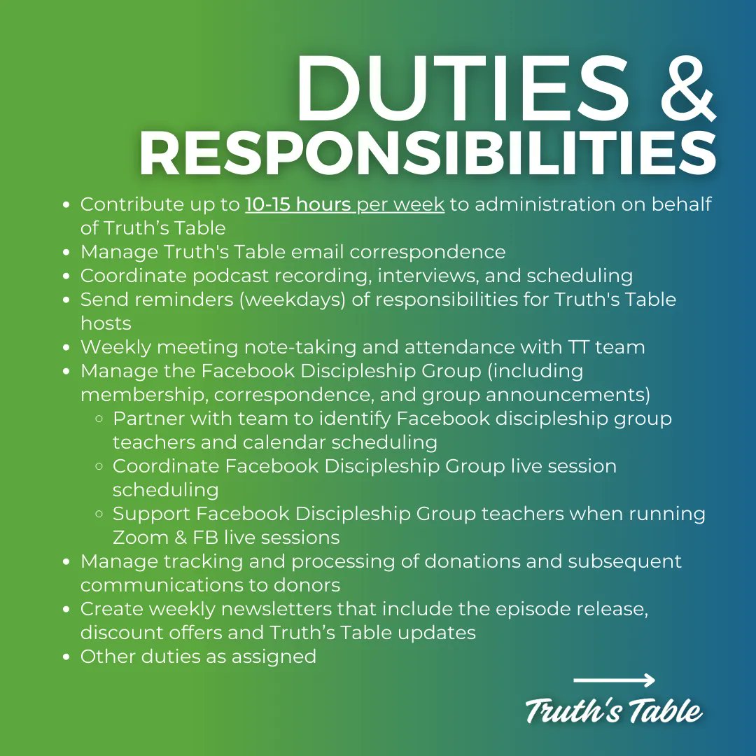 TruthsTable's tweet photo. In Case You Missed It!
We are hiring for a part-time Administrative Assistant to join our team!
Interested or know anyone who may be?
📧 Send us your resume: asktruthstable@gmail.com
Spread the word!
#TruthsTable #jobopportunity #community https://t.co/rWEXEEgKxt