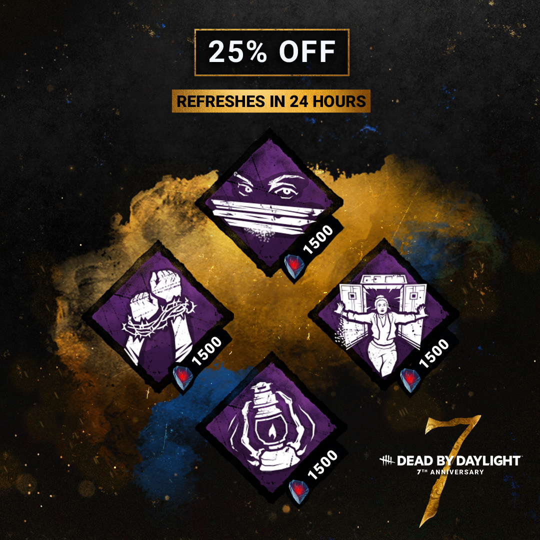 DeadbyDaylight's tweet photo. The daily shrines are back for the Twisted Masquerade Event! 🎉 Today's shrine is Windows of Opportunity, Head on, Dying Light and Deathbound. 

⏰ You have 24 hours to grab these Perks before the shrine refreshes tomorrow. https://t.co/FgitjCsOlC