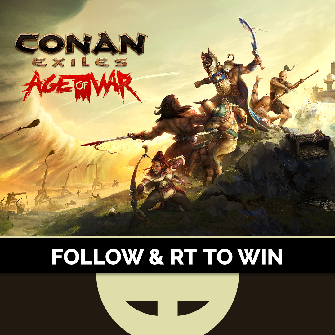GreenManGaming's tweet photo. The Age of War has arrived in the latest free Conan Exiles update ⚔️

To celebrate, we are giving you the chance to win 1 of 3 Conan Exiles keys in our #AgeofWarGiveaway - simply Follow &amp; RT to enter!

T&amp;C's: Winners will be drawn on Friday 23rd June 2023 at 16:00 BST https://t.co/ng2WfYwFLe