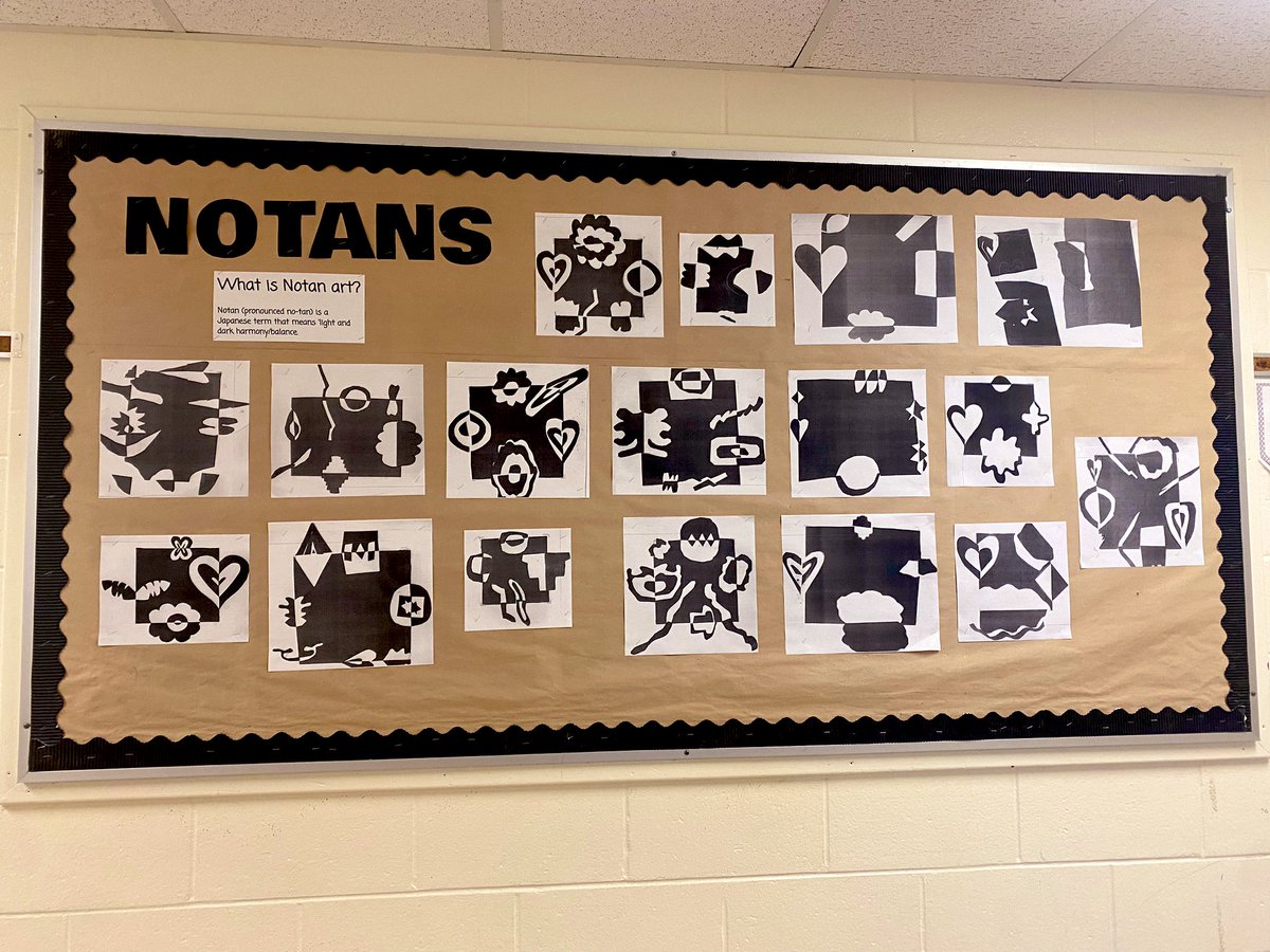 Ms. Costa’s Grade 5 Class just finished their ‘Notans’ artwork! How awesome!